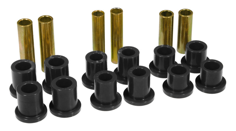 PRO Spring/Shackle Bush- Blk - Prothane 73-79 Ford F350 2wd Rear Leaf Spring Bushings - Black