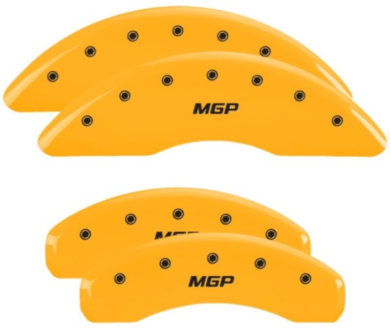 MGP Caliper Covers 4 Standard - MGP 4 Caliper Covers Engraved Front & Rear 2019+ Ram 1500 Yellow Finish Silver MGP Logo
