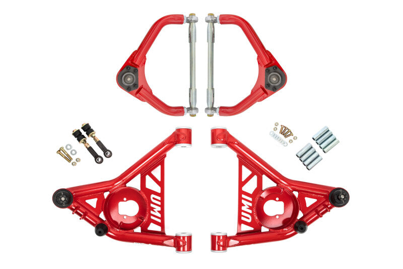 UMI Control Arm Kits - UMI Performance 70-81 GM F-Body Front A-arm Kit Delrin Bushings Adj Tall Ball Joints