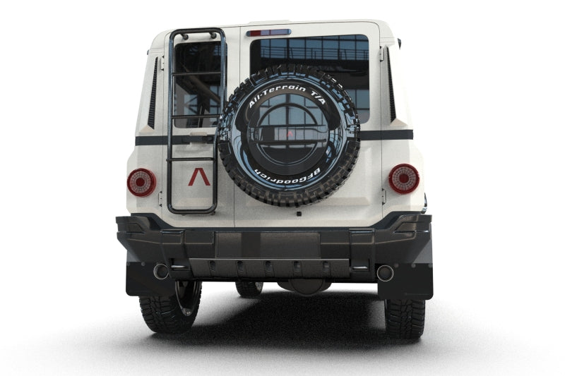 RAL UR Blk Flap/Met. Blk Logo - Rally Armor 23-25 Ineos Grenadier Black Mud Flap - Metallic Black Logo
