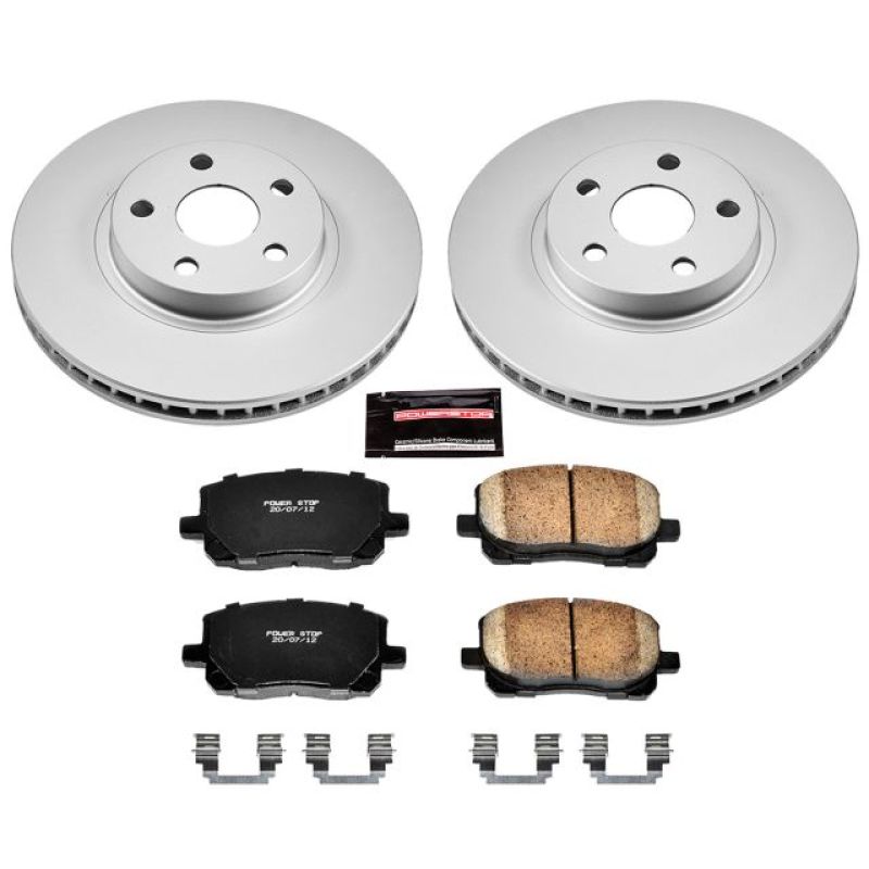 PSB Z17 Evolution Coated Kit - Power Stop 03-08 Pontiac Vibe Front Z17 Evolution Geomet Coated Brake Kit