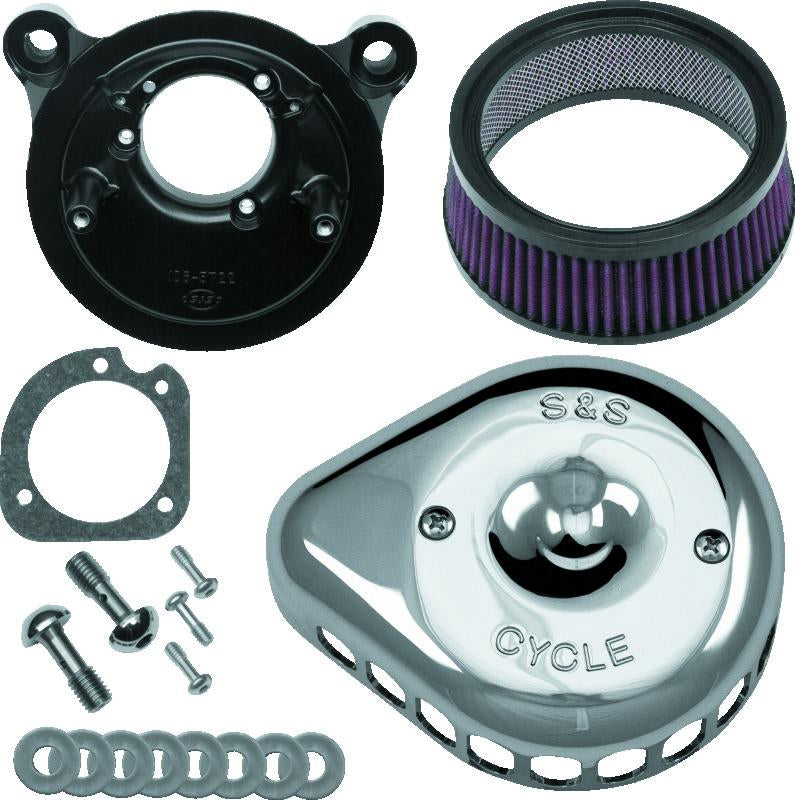 SSC Air Cleaner Kits - S&S Cycle 91-06 XL w/ Stock CV Carb Chrome Mini Teardrop Stealth Air Cleaner Kit