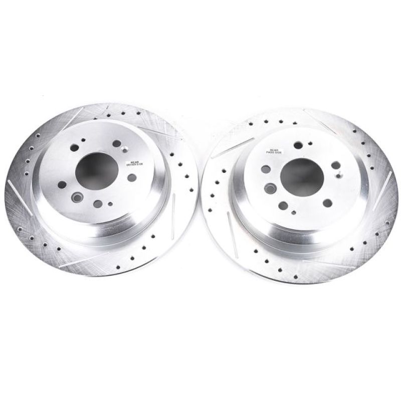 PSB Evolution Drill/Slot Rotor - Power Stop 16-19 Honda Pilot Rear Evolution Drilled & Slotted Rotors - Pair