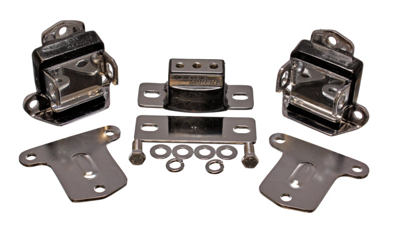 ES Eng/Trans Combo Kit - Black - Energy Suspension 67-72 Chevrolet Camaro Black Motor and Transmission Mounts; Chrome Finish