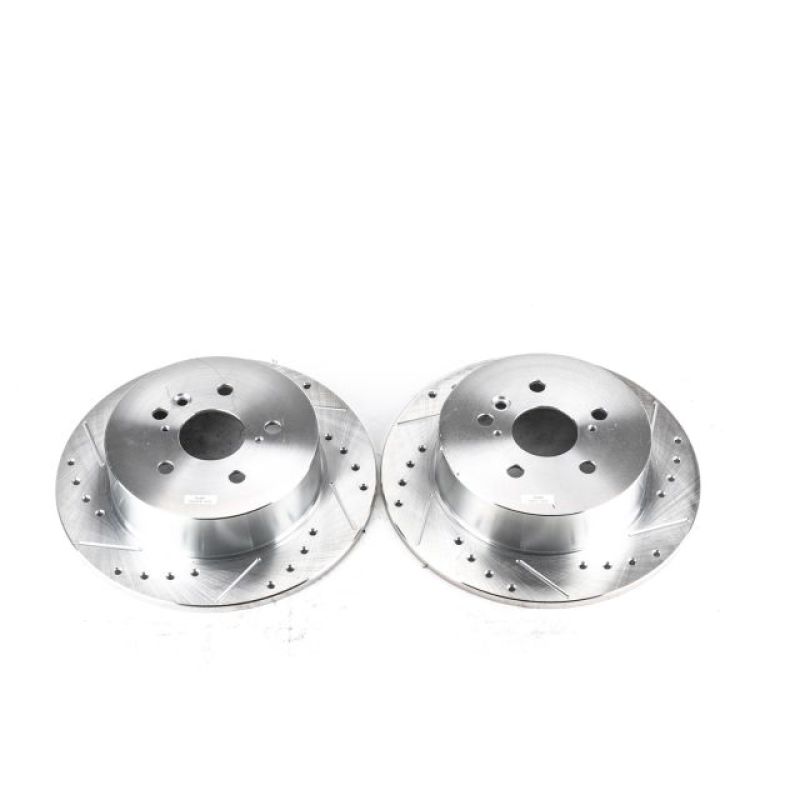 PSB Evolution Drill/Slot Rotor - Power Stop 08-13 Toyota Highlander Rear Evolution Drilled & Slotted Rotors - Pair
