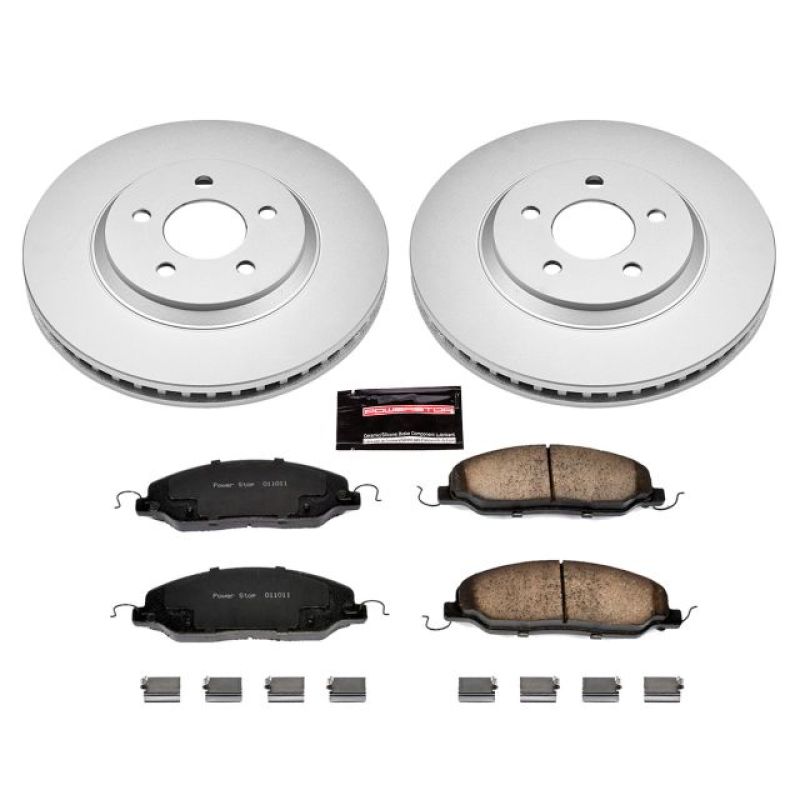 PSB Z17 Evolution Coated Kit - Power Stop 05-10 Ford Mustang Front Z17 Evolution Geomet Coated Brake Kit