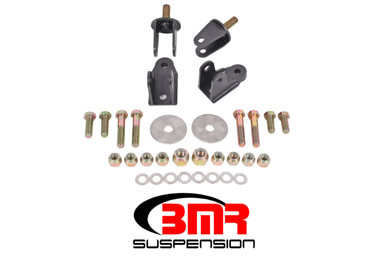 BMR Coilover Conversion Mounts - BMR 79-04 Fox Mustang Rear Coilover Conversion Kit w/o Control Arm Bracket - Black Hammertone