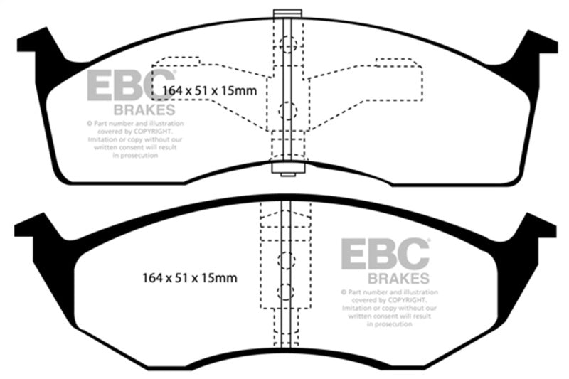 EBC Ultimax2 Brake Pad Sets - EBC 95-97 Chrysler Concorde 3.3 Ultimax2 Front Brake Pads