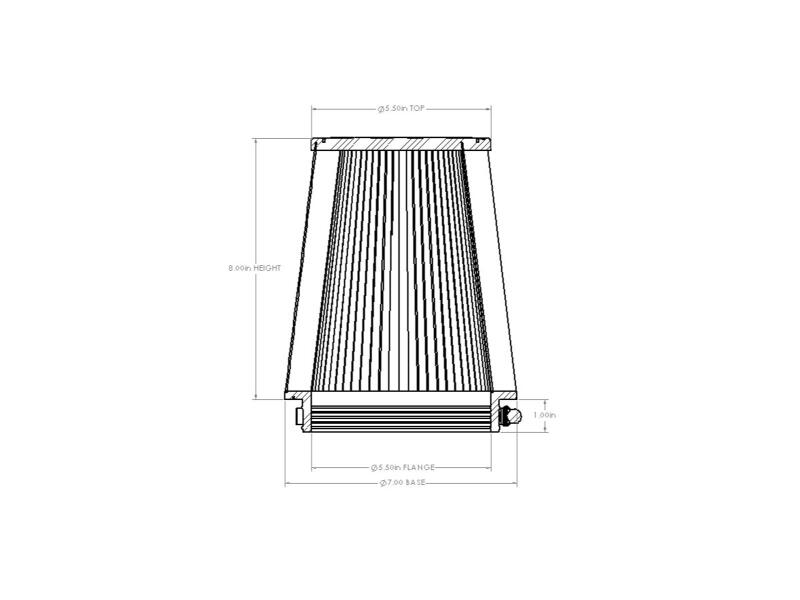 AFE Universal D2 Dura Dry Air Filter - aFe Magnum FORCE Intake Replacement Air Filter w/ D2 Media 5-1/2in F x7in B x5-1/2in T x8in H