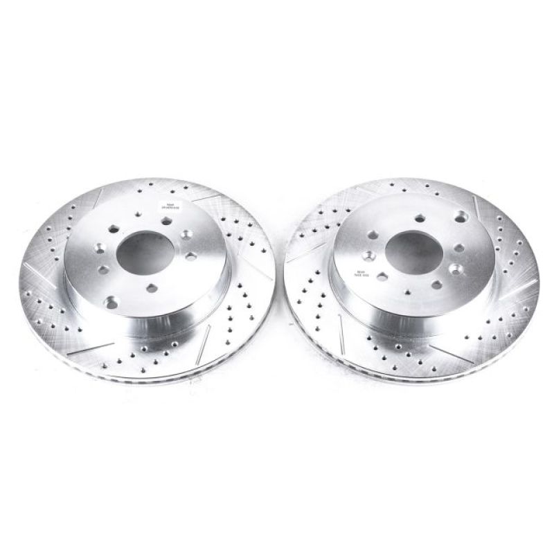 PSB Evolution Drill/Slot Rotor - Power Stop 07-15 Mazda CX-9 Rear Evolution Drilled & Slotted Rotors - Pair