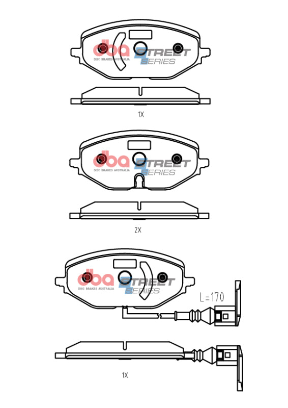 DBA Street Series Brake Pads - DBA 2020+ Volkswagen Golf 8 Street Series Front Brake Pads