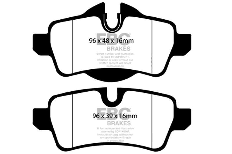 EBC Ultimax2 Brake Pad Sets - EBC 07-14 Mini Hardtop 1.6 Ultimax2 Rear Brake Pads