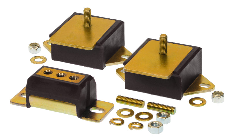 PRO Engine/Trans Kit - Blk - Prothane Jeep Motor & Trans Mount Kit - Black