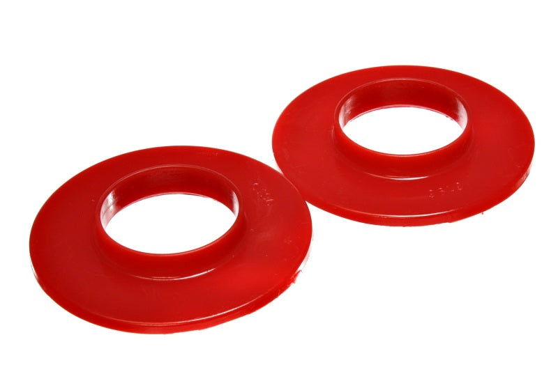 ES Spring Isolators - Red - Energy Suspension Universal 2 3/16in ID 4 9/16in OD 5/8in H Red Coil Spring Isolators (2 per set)