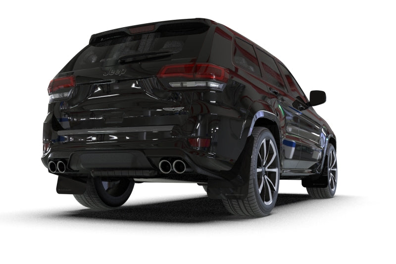 RAL UR Blk Flap/Met. Blk Logo - Rally Armor 18-22 Jeep Grand Cherokee SRT Trackhawk Black UR Mud Flap - Metallic Black Logo