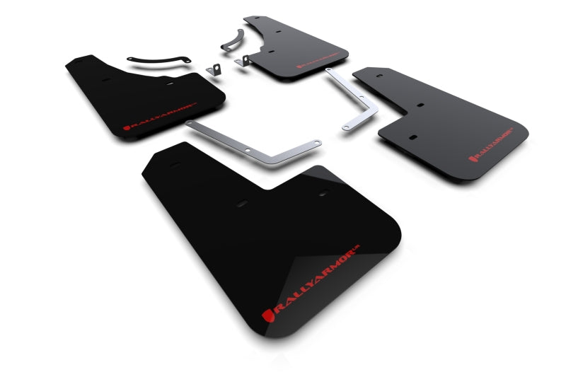 RAL UR Blk Flap/Rd Logo - Rally Armor 23-25 Mazda CX-50 (Will Not Fit CX-5) Black UR Mud Flap W/Red Logo