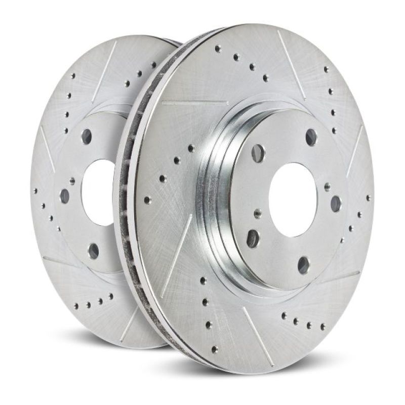 PSB Evolution Drill/Slot Rotor - Power Stop 01-10 Chrysler PT Cruiser Front Evolution Drilled & Slotted Rotors - Pair