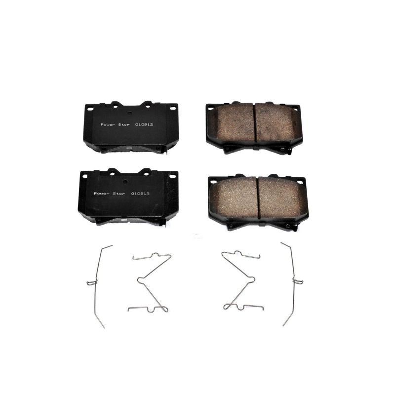 PSB Z17 Evolution Brake Pads - Power Stop 01-03 Toyota Sequoia Front Z17 Evolution Ceramic Brake Pads w/Hardware