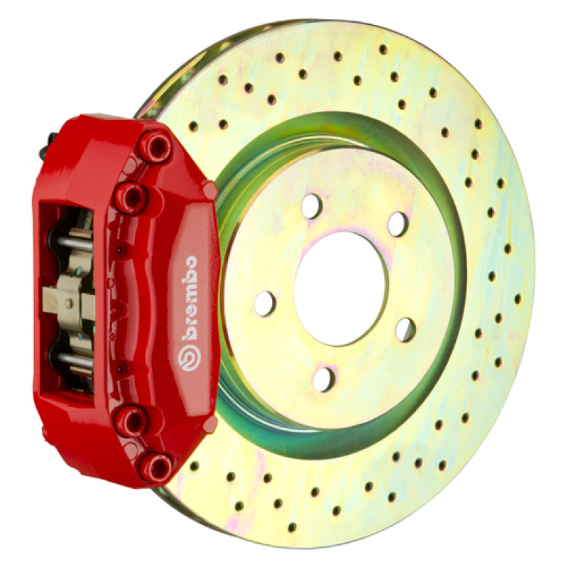 BRB Big Brake Kits - Brembo 92-98 318i/325i (Excl. xDrive) Front GT BBK 4 Piston Cast 2pc 320x28 1pc Rotor Drilled-Red
