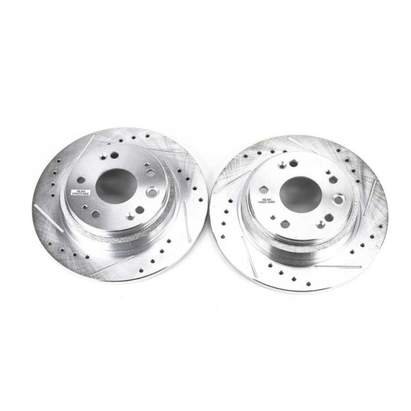 PSB Evolution Drill/Slot Rotor - Power Stop 02-04 Acura RL Rear Evolution Drilled & Slotted Rotors - Pair