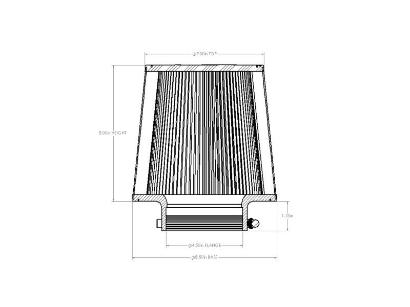 AFE Universal D2 Dura Dry Air Filter - aFe Magnum FORCE Intake Replacement Air Filter w/ D2 Dry Media 4-1/2in F x8-1/2in B x7in T x8in H