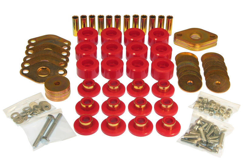 PRO Body/Subframe Bush - Red - Prothane 07-11 Jeep Wrangler JK 4DR Body Mount Kit - Red