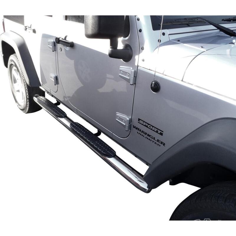 WES Nerf Bars - PRO TRAXX 4 - Westin 2007-2017 Jeep Wrangler Unlimited PRO TRAXX 4 Oval Nerf Step Bars - SS