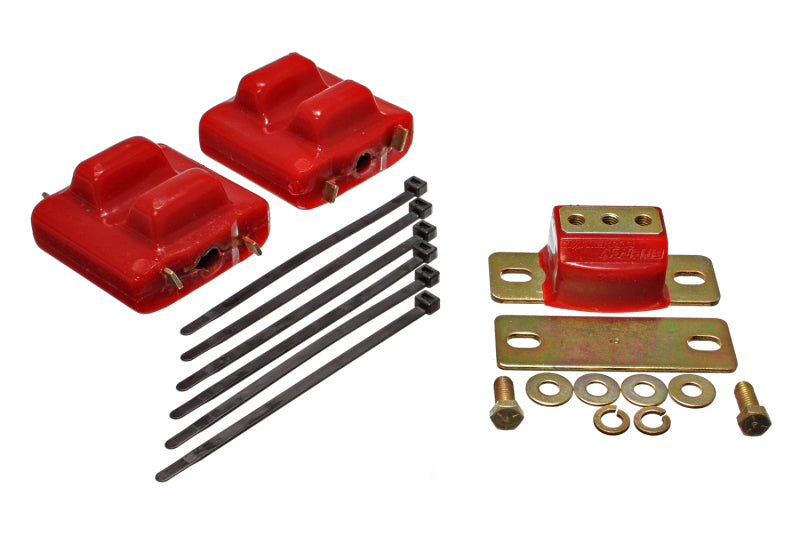 ES Eng/Trans Combo Kit - Red - Energy Suspension 87-91 Suburban C10-C30 2WD Red Motor & Transmission Mounts-Zinc Finish