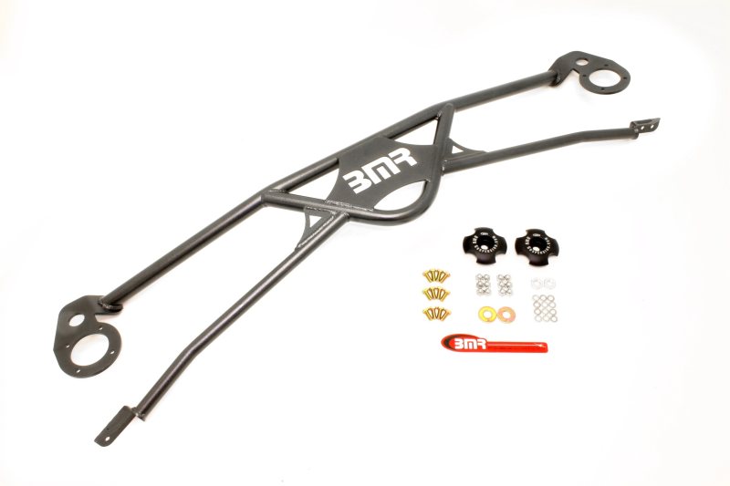 BMR Strut Tower Braces - BMR 2010 5th Gen Camaro Front 4-Point Strut Tower Brace - Black Hammertone