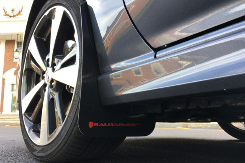 RAL Classic Blk Flap/Silv Logo - Rally Armor 17-23 Subaru Impreza 4D/5D Black UR Mud Flap w/Silver Logo