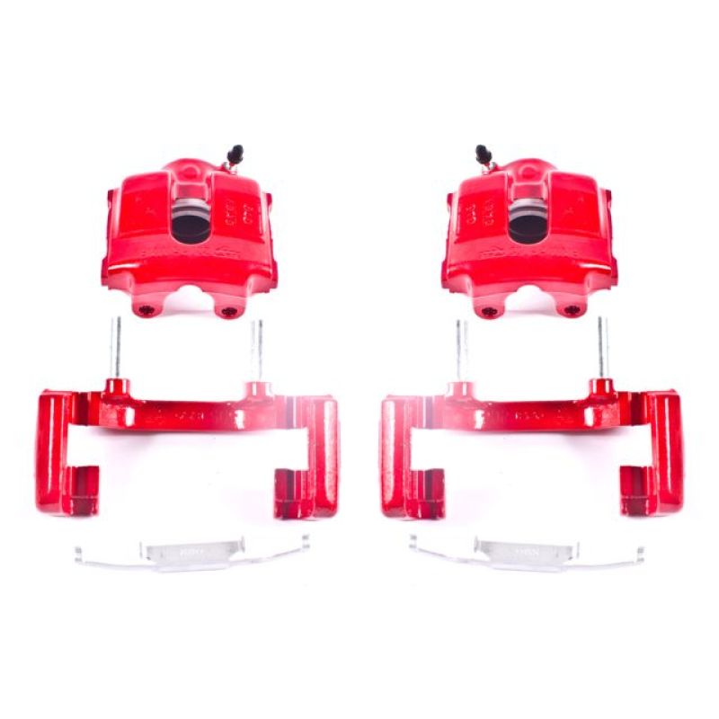 PSB Red Calipers - Power Stop 01-05 BMW 320i Front Red Calipers w/Brackets - Pair