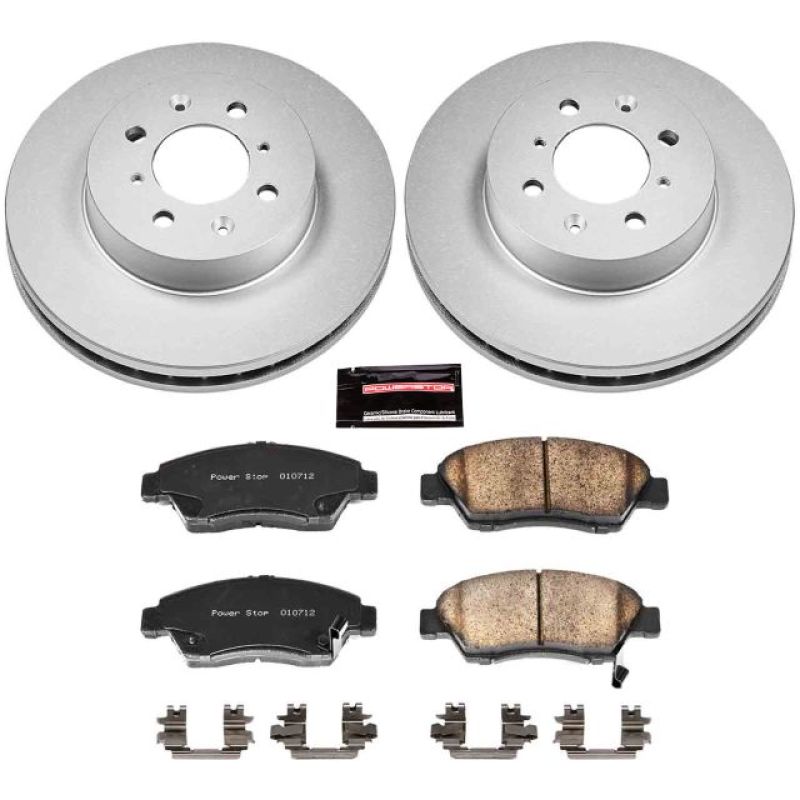 PSB Z17 Evolution Coated Kit - Power Stop 93-95 Honda Civic Front Z17 Evolution Geomet Coated Brake Kit