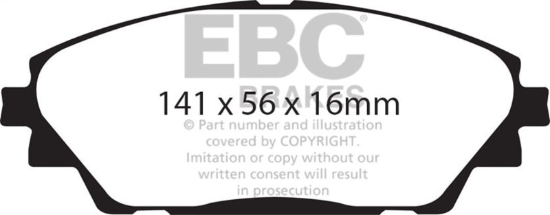 EBC Ultimax2 Brake Pad Sets - EBC 14+ Mazda 3 2.0 (Japan Build) Ultimax2 Front Brake Pads