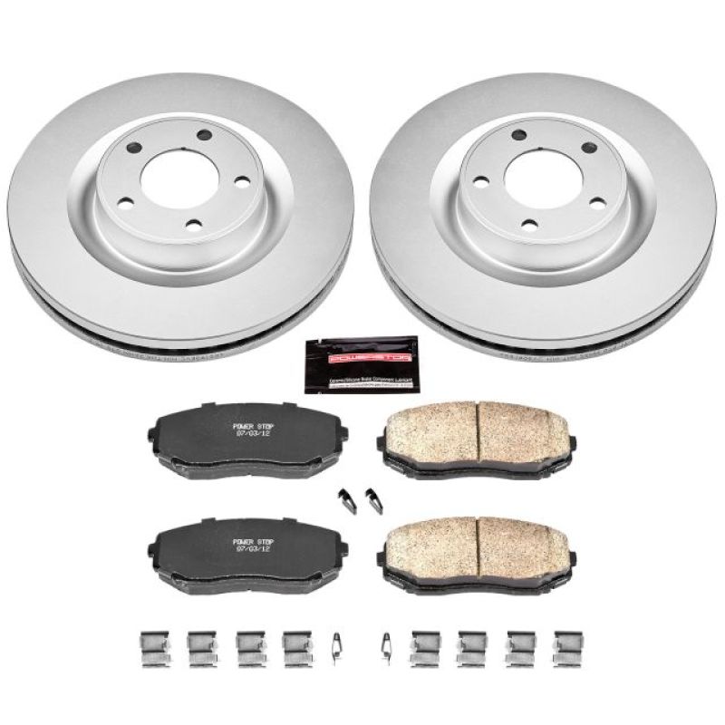 PSB Z17 Evolution Coated Kit - Power Stop 07-15 Ford Edge Front Z17 Evolution Geomet Coated Brake Kit