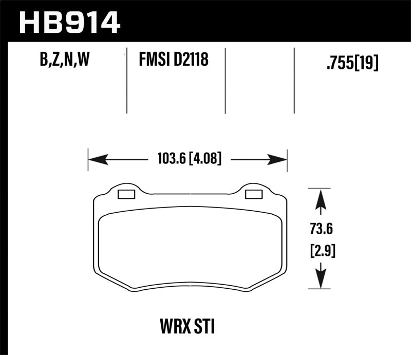HAWK DTC-30 Brake Pad Sets - Hawk 2018 Subaru WRX STI DTC-30 Rear Brake Pads