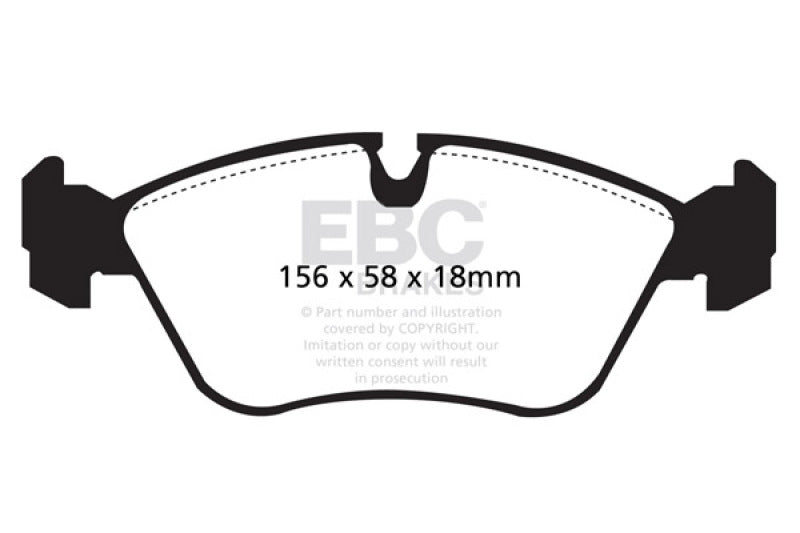 EBC Yellowstuff Brake Pad Sets - EBC 93-97 Volvo 850 2.3 Turbo Yellowstuff Front Brake Pads