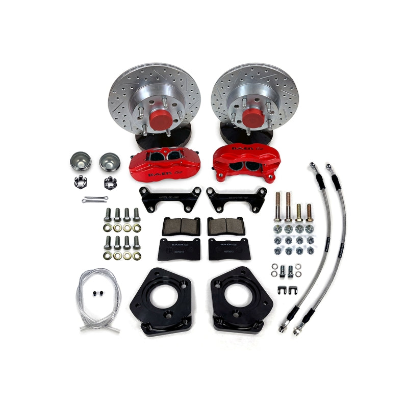 BAE SS4 Brake Kits - Baer Brakes 70 Ford Fairlane 11in SS4 Int Hub Front SDZ Brake Kit - Fire Red