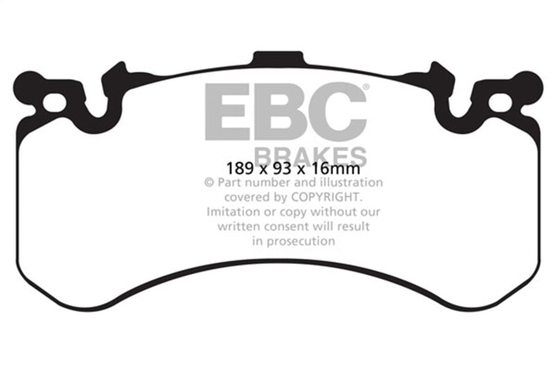 EBC Yellowstuff Brake Pad Sets - EBC 11+ Audi A8 Quattro 6.3 (Cast Iron Rotors) Yellowstuff Front Brake Pads