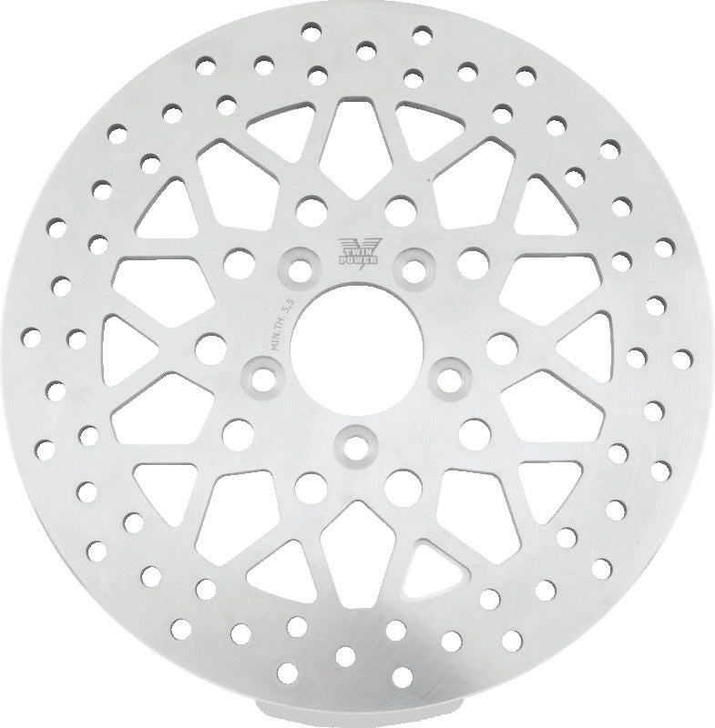TWP Brake Rotors - Twin Power 08-Up FLH FLT Rear 11.8 Solid Rotor Mesh