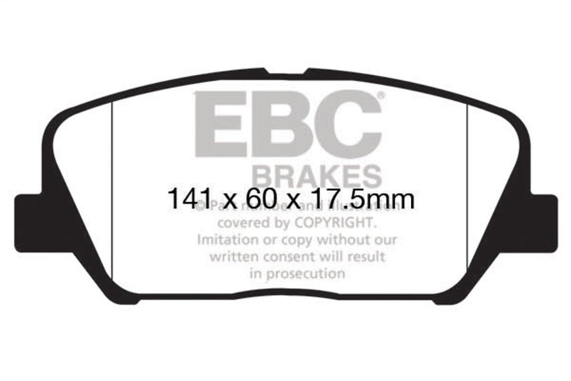 EBC Yellowstuff Brake Pad Sets - EBC 12-15 Hyundai Veloster 1.6 Turbo Yellowstuff Front Brake Pads