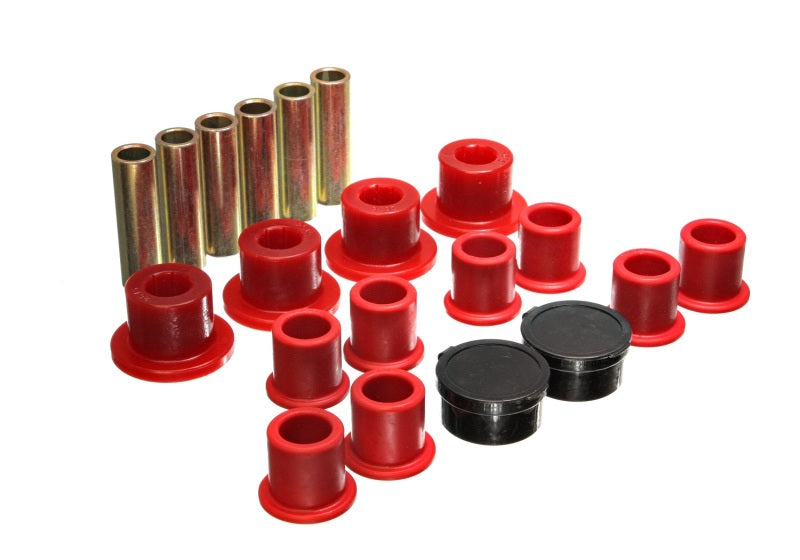 ES Spring/Shackle Bush - Red - Energy Suspension 98-11 Ford Ranger Red Rear Leaf Spring Bushing Set