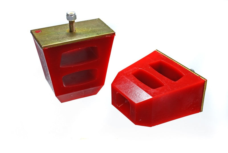 ES Bump Stops - Red - Energy Suspension Universal 4.5in Tall x 4.5in Long x 2.5in Wide Red Bump Stops (2 per set)