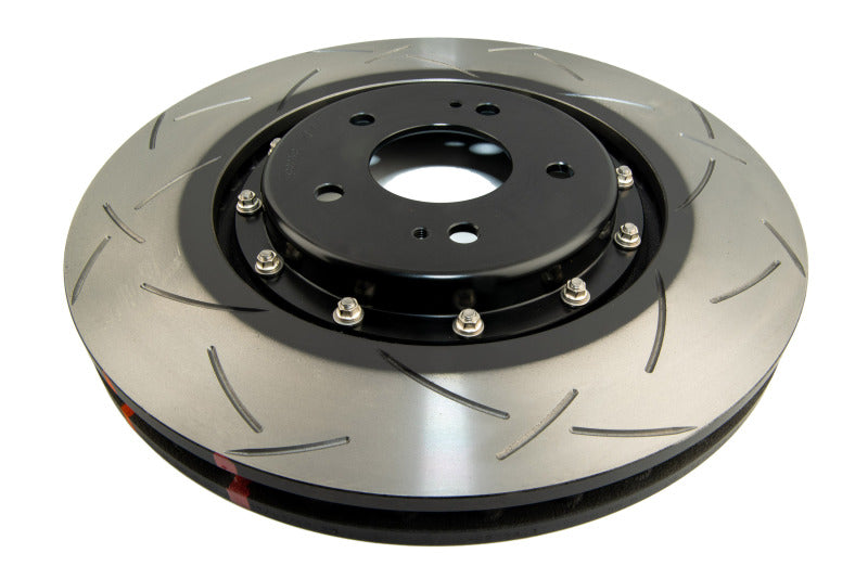 DBA 5000 Series Slotted Rotors - DBA 08+ EVO X Front Slotted 5000 Series 2 Piece Rotor Assembled w/ Black Hat