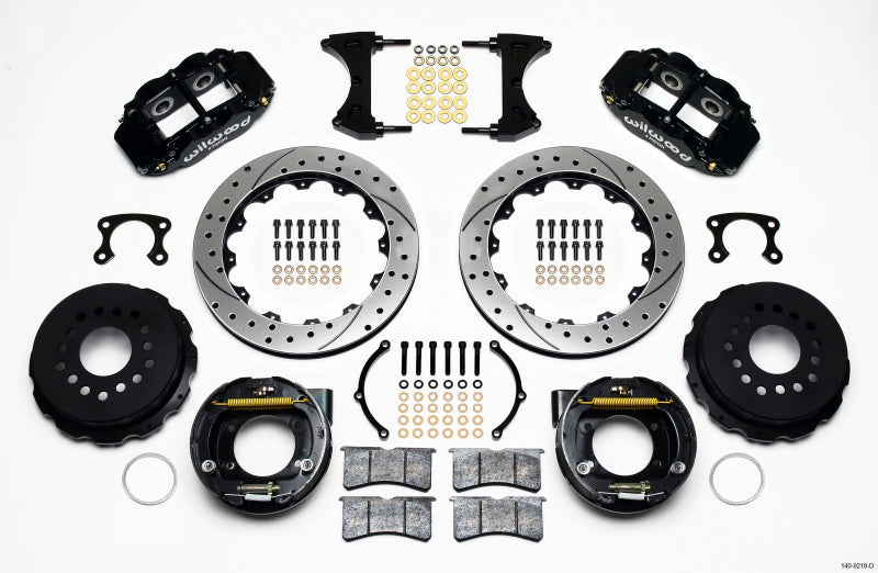 WIL Superlite Brake Kit - Wilwood Narrow Superlite 4R Rear P-Brk Kit 12.88in Drilled Big Ford New Style 2.36in Offset