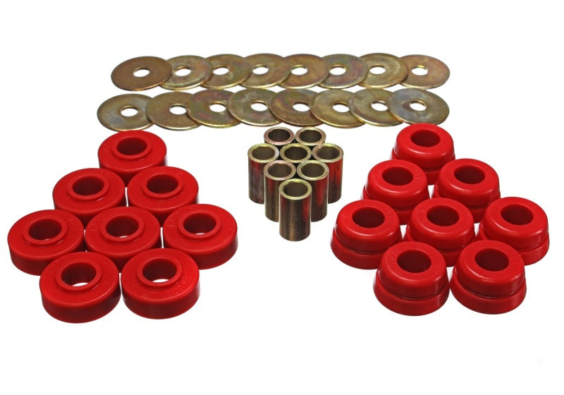 ES Body Mounts - Red - Energy Suspension GM Body Mount Set W/Hardware - Red
