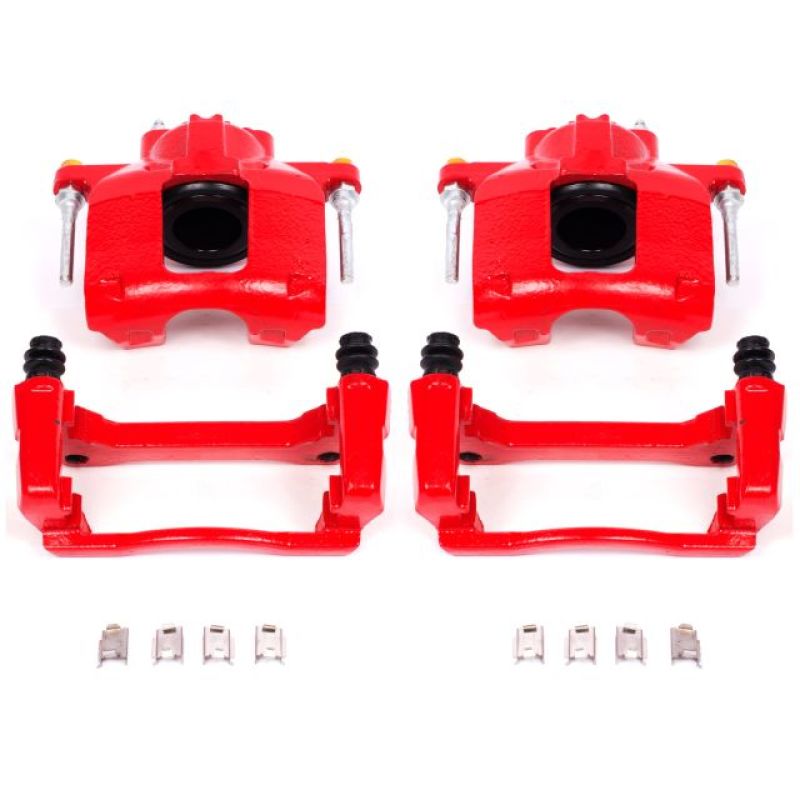 PSB Red Calipers - Power Stop 07-18 Jeep Wrangler JK Front Red Calipers w/Brackets - Pair