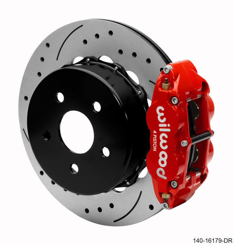 WIL Superlite Brake Kit - Wilwood Narrow Superlite 4R Rear Brake Kit 14.00in Red 2020-Up Jeep JT w/ Lines