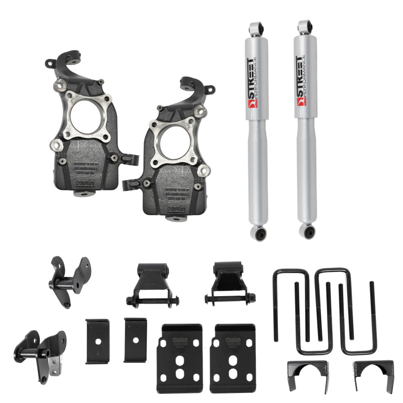 BT Lower Kit w SP Shocks - Belltech 2021+ Ford F-150 2WD Lowering Kit w/ Street Performance Shocks