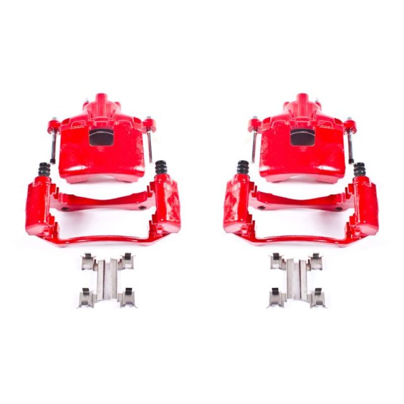 PSB Red Calipers - Power Stop 05-09 Buick Allure Front Red Calipers w/Brackets - Pair