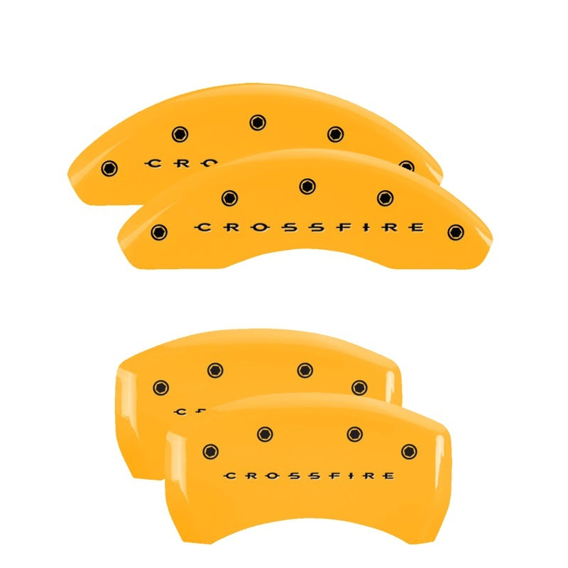MGP Caliper Covers 4 Logo - MGP 4 Caliper Covers Engraved F & R Crossfire Yellow Finish Black Char 2004 Chrysler Crossfire